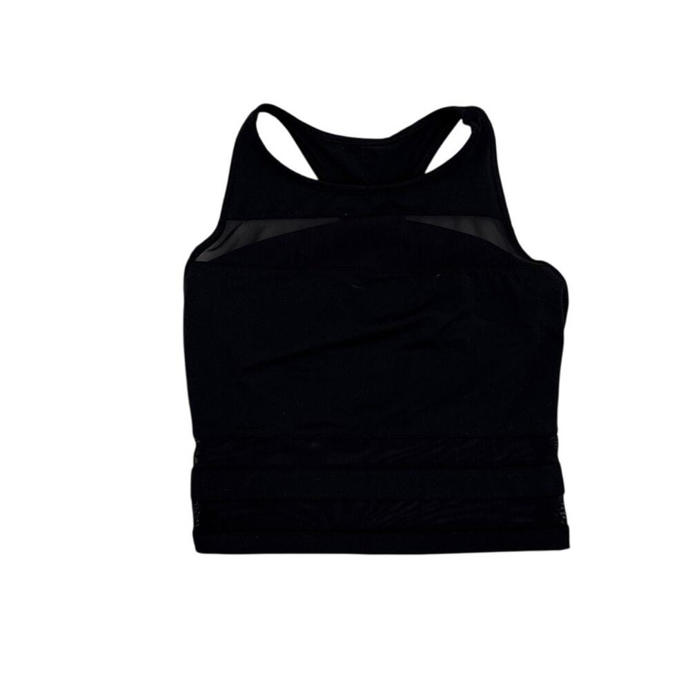 Fabletics Black Crop Tank Top Sports Bra Mesh Embellished Size Women's XS